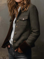 Honoria | Blazer Vintage cu Model Chevron
