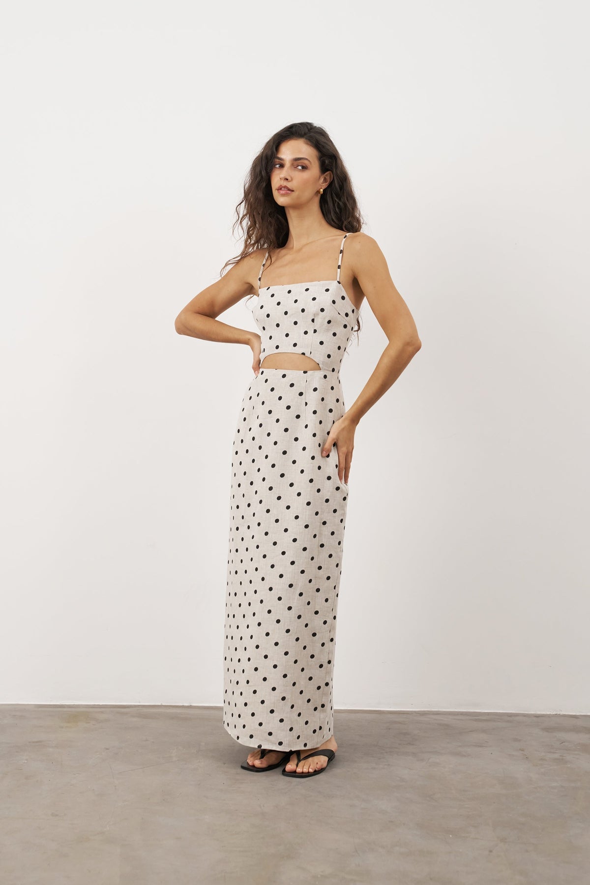 Bella | Rochie bej cu buline