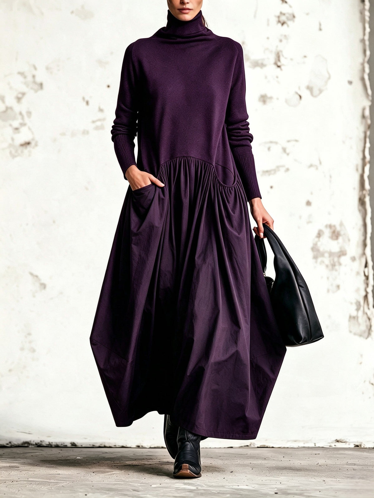 Olivia | Vestido Maxi Oversize Negro