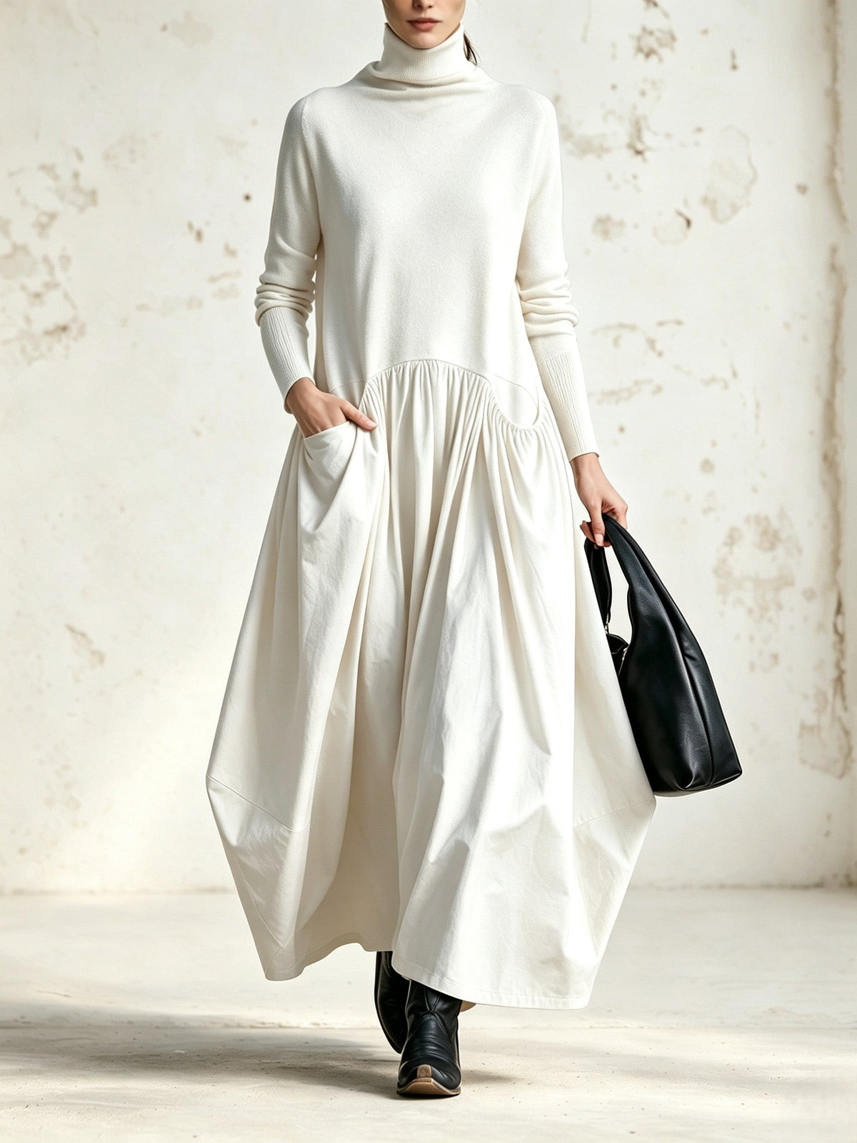 Olivia | Vestido Maxi Oversize Negro