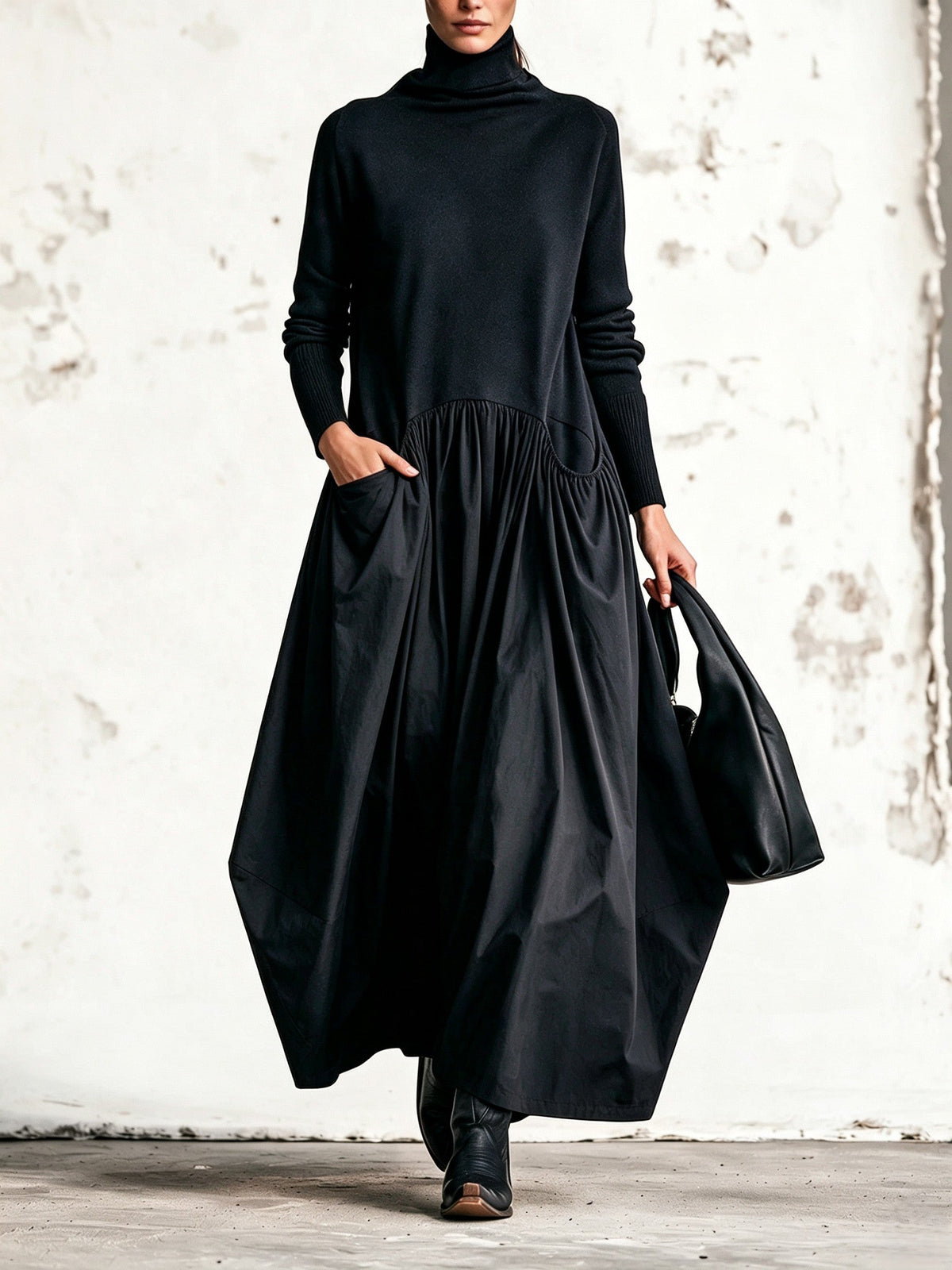 Olivia | Vestido Maxi Oversize Negro