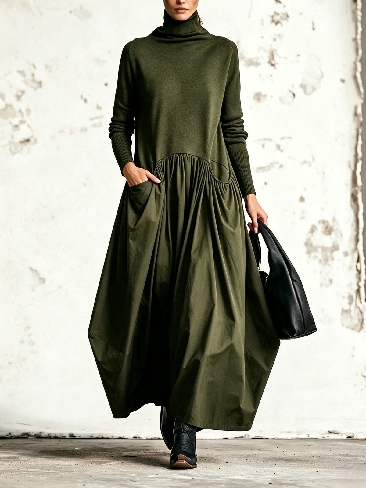 Olivia | Vestido Maxi Oversize Negro